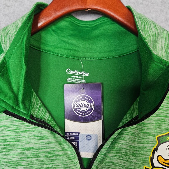 Oregon Ducks Collegiate Long Sleeve 1/4 Zip Pullover Shirt Men's Med Green - Picture 3 of 7